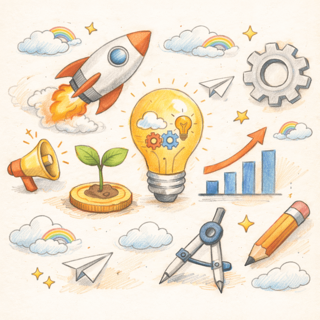 Ilustración de ideas de negocio